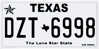 TX license plate DZT6998