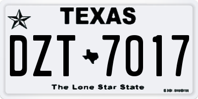 TX license plate DZT7017