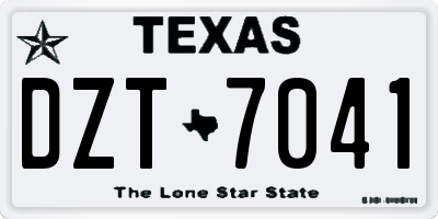 TX license plate DZT7041