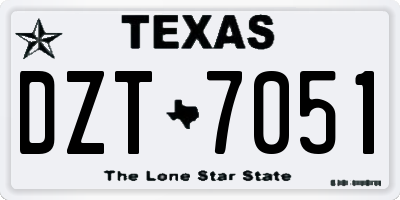TX license plate DZT7051