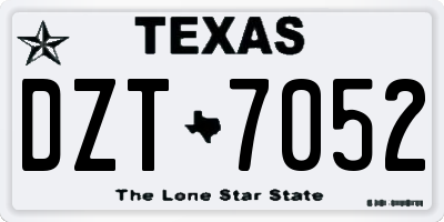 TX license plate DZT7052