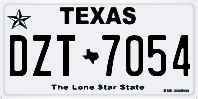 TX license plate DZT7054