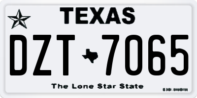 TX license plate DZT7065