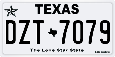 TX license plate DZT7079