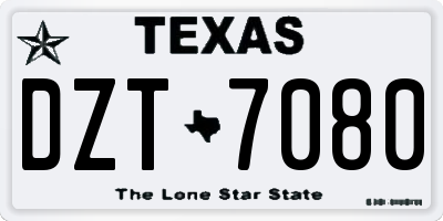 TX license plate DZT7080