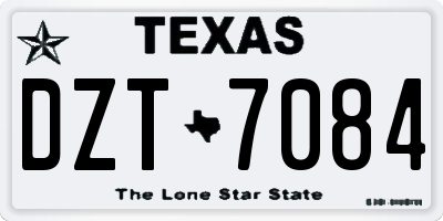 TX license plate DZT7084