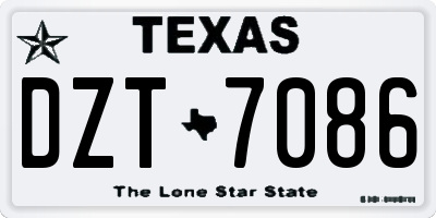 TX license plate DZT7086