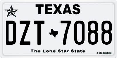 TX license plate DZT7088