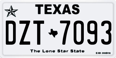 TX license plate DZT7093