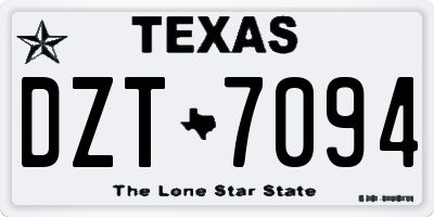 TX license plate DZT7094