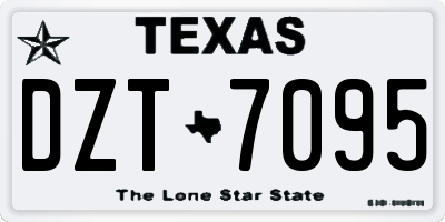 TX license plate DZT7095