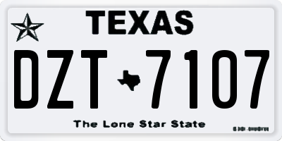 TX license plate DZT7107