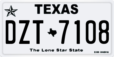 TX license plate DZT7108