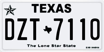 TX license plate DZT7110
