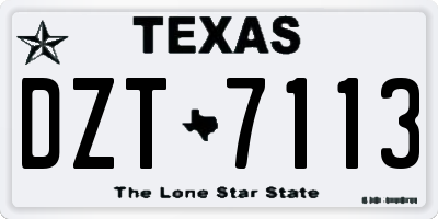 TX license plate DZT7113