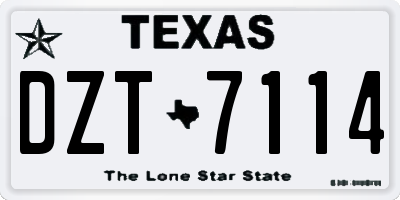 TX license plate DZT7114