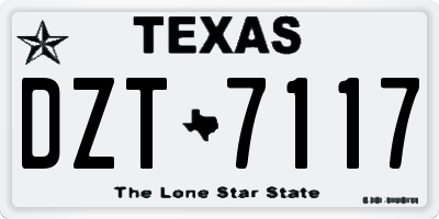 TX license plate DZT7117