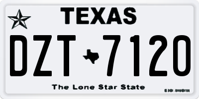 TX license plate DZT7120