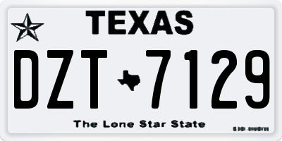 TX license plate DZT7129