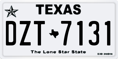 TX license plate DZT7131