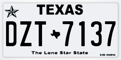 TX license plate DZT7137