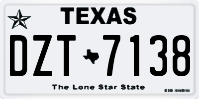 TX license plate DZT7138