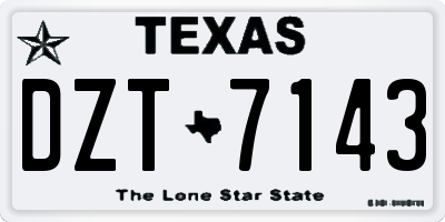 TX license plate DZT7143