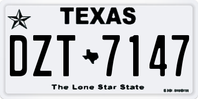 TX license plate DZT7147