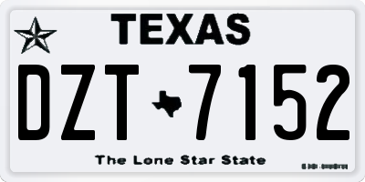 TX license plate DZT7152
