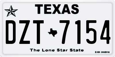 TX license plate DZT7154