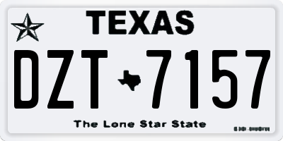 TX license plate DZT7157