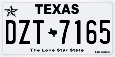 TX license plate DZT7165