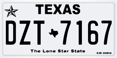 TX license plate DZT7167