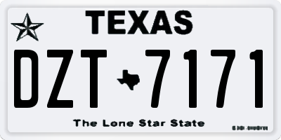 TX license plate DZT7171