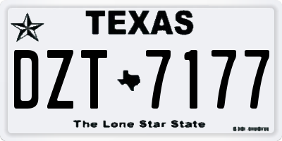 TX license plate DZT7177