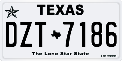 TX license plate DZT7186