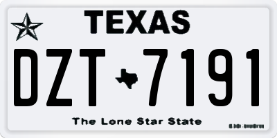 TX license plate DZT7191