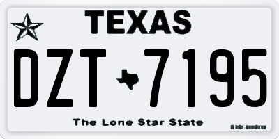 TX license plate DZT7195