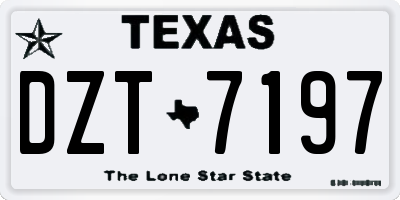TX license plate DZT7197