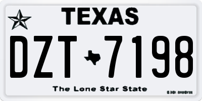 TX license plate DZT7198
