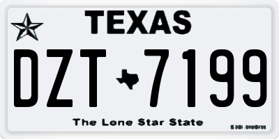 TX license plate DZT7199