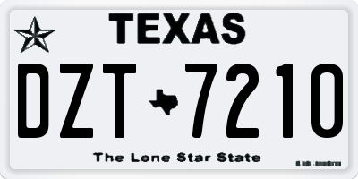 TX license plate DZT7210