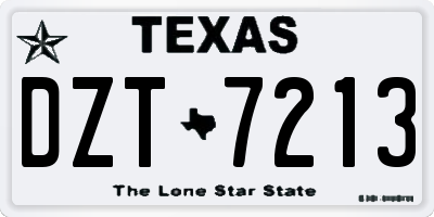 TX license plate DZT7213