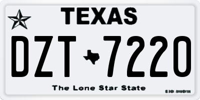 TX license plate DZT7220