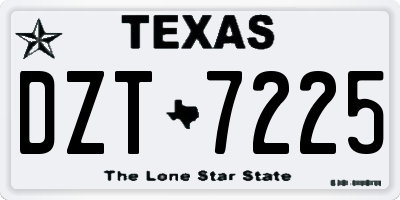 TX license plate DZT7225