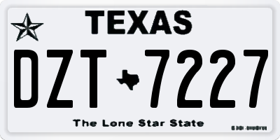TX license plate DZT7227