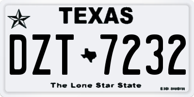 TX license plate DZT7232