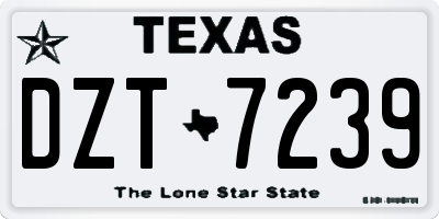 TX license plate DZT7239