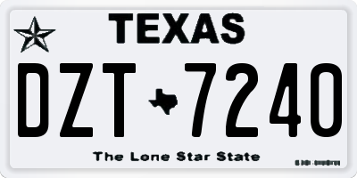 TX license plate DZT7240