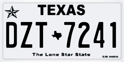 TX license plate DZT7241